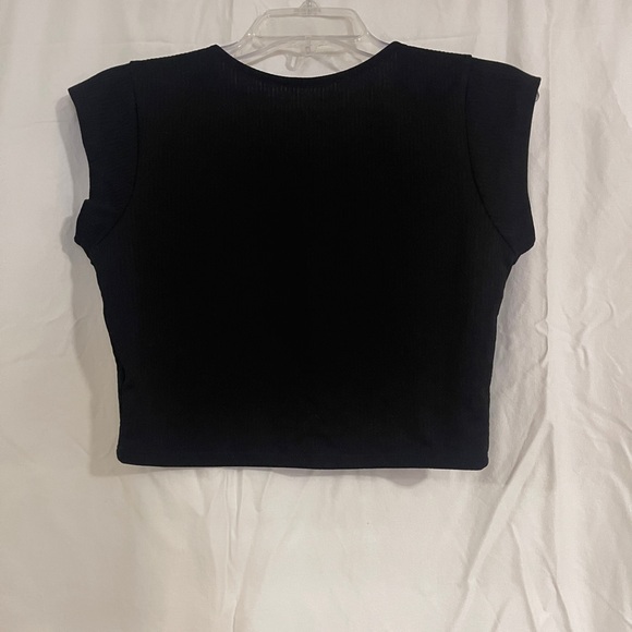 Black Women's Crop Top - Picture 2 of 7